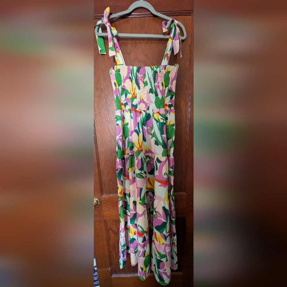 Floral Maxi Dress with Smocked Bodice
